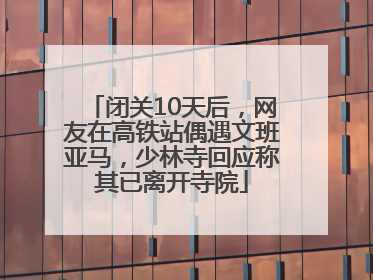 闭关10天后，网友在高铁站偶遇文班亚马，少林寺回应称其已离开寺院