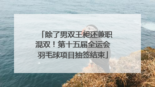 除了男双王昶还兼职混双！第十五届全运会羽毛球项目抽签结束