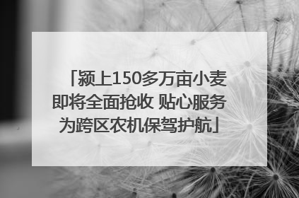 颍上150多万亩小麦即将全面抢收 贴心服务为跨区农机保驾护航