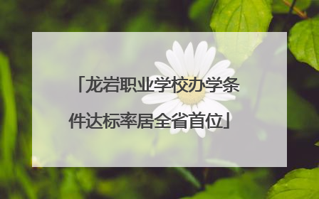 龙岩职业学校办学条件达标率居全省首位