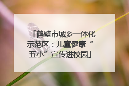 鹤壁市城乡一体化示范区：儿童健康“五小”宣传进校园