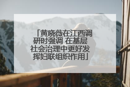 黄晓薇在江西调研时强调 在基层社会治理中更好发挥妇联组织作用