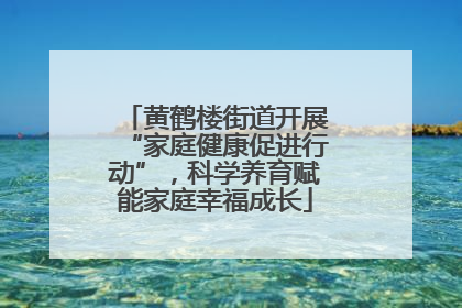 黄鹤楼街道开展“家庭健康促进行动”，科学养育赋能家庭幸福成长