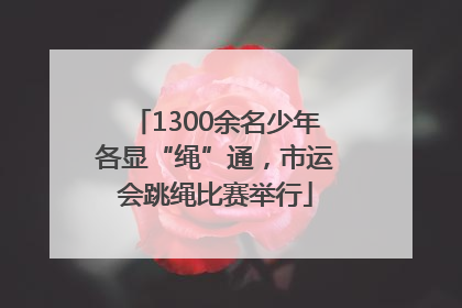 1300余名少年各显“绳”通，市运会跳绳比赛举行