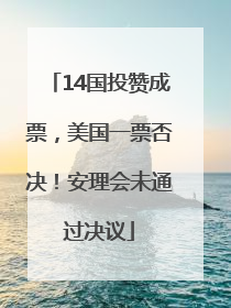 14国投赞成票，美国一票否决！安理会未通过决议