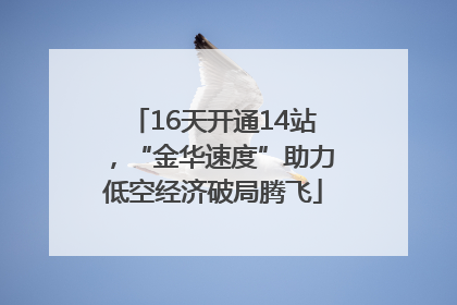 16天开通14站，“金华速度”助力低空经济破局腾飞