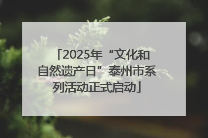 2025年“文化和自然遗产日”泰州市系列活动正式启动