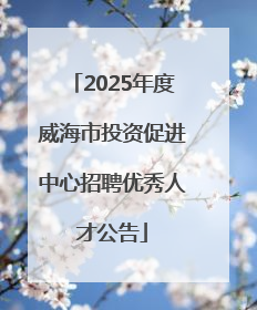 2025年度威海市投资促进中心招聘优秀人才公告