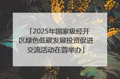 2025年国家级经开区绿色低碳发展投资促进交流活动在蓉举办