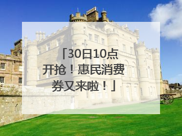 30日10点开抢！惠民消费券又来啦！