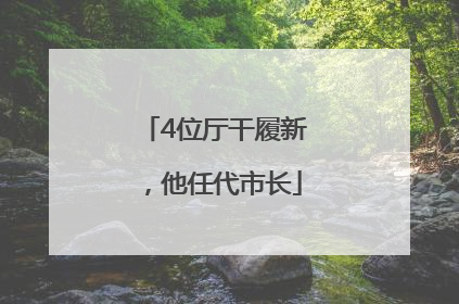 4位厅干履新，他任代市长