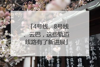4号线、8号线、云巴，这些轨道线路有了新进展